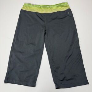 Danskin Women’s Wide Leg Capri with Lime Waistband